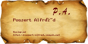 Poszert Alfréd névjegykártya